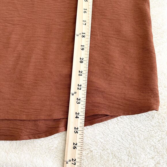 NWT Betsey's Boutique Shop Blouse Size M Terracotta Sleeveless Ruffle - Picture 8 of 8